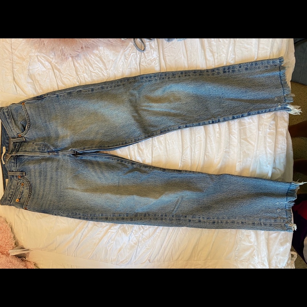 Levi’s Wedgie Denim Jeans w/ Frayed Hem